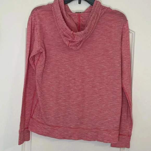 J. Crew White Pink Red Stripe Pullover Hoodie Size Small - Picture 2 of 4